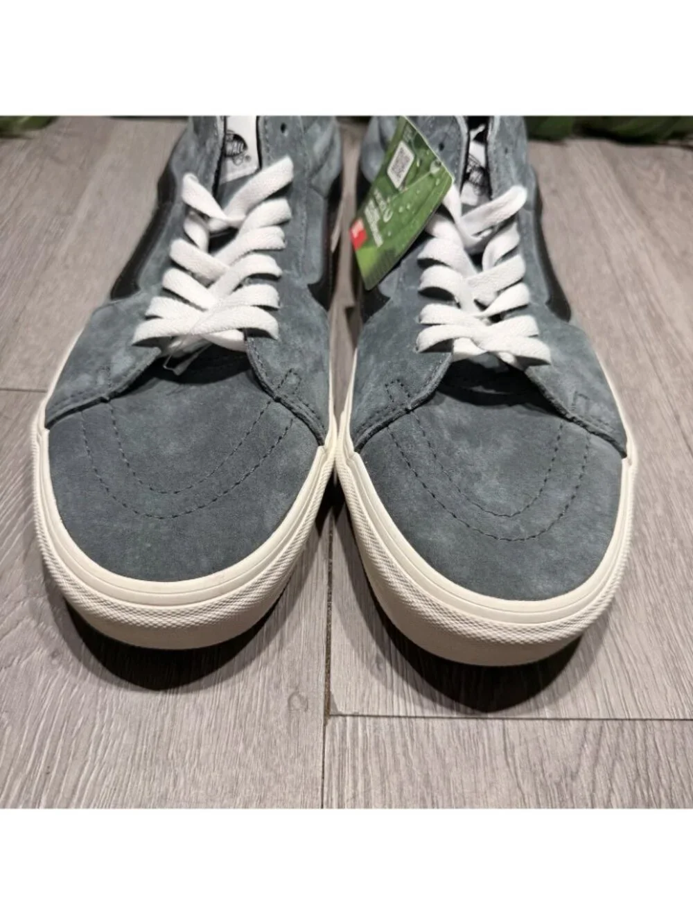 Vans Pig Skin Old Skool Mid Grape Leaf Water Repellent Teal Size 10.5